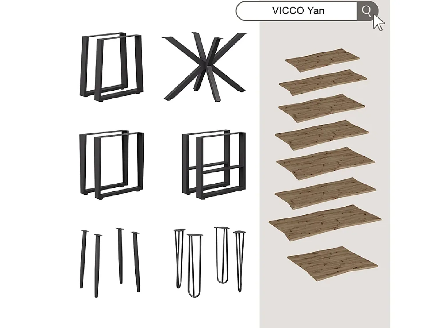 Vicco Mesa de centro artesão 110x50x40 yan^ Mesa De Centro