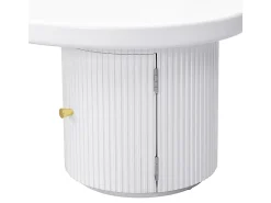 Mesa De Centro|Merax Mesa de centro assimétrica - 100 x 60 x 37 cm - com armazenamento - elegante e robusta - MDF - branca Branco