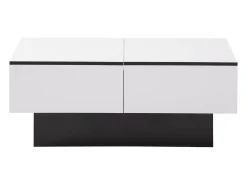 Mesa De Centro| Mesa de centro branca - Mesa de centro com 2 compartimentos de arrumação e tampo retrátil - para sala de estar Branco