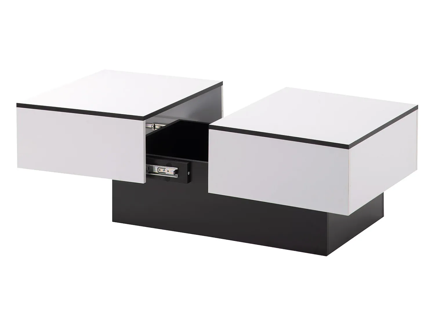 Mesa De Centro| Mesa de centro branca - Mesa de centro com 2 compartimentos de arrumação e tampo retrátil - para sala de estar Branco