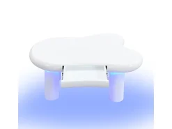 Mesa De Centro| Mesa de centro branca - Mesa de apoio com iluminação LED e 1 gaveta - para sala de estar Branco
