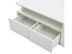 Mesa De Centro* Mesa de centro branca - Mesa de centro com iluminação LED e 2 gavetas - Arrumação aberta Branco