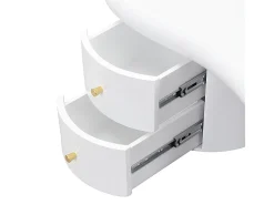 Mesa De Centro* Mesa de centro branca - Mesa de apoio com 2 gavetas e pés de coluna - para sala de estar Branco