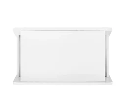 Hauss Spole Mesa de centro branca com rodas e arrumação, design redondo 81x33x51,5cm^ Mesa De Centro