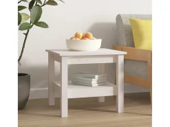 vidaxl Mesa de Centro Branca 45x45x40 cm Madeira Maciça Pinho Branco