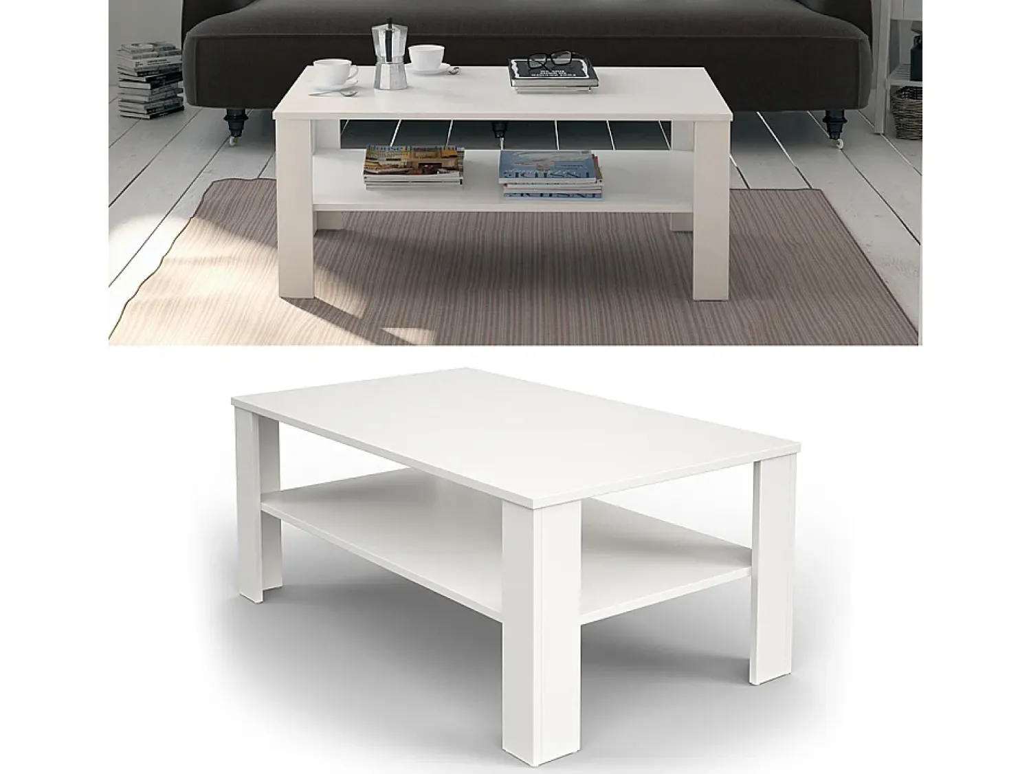 Mesa De Centro|Vicco Mesa de centro 100x60x42 Branco