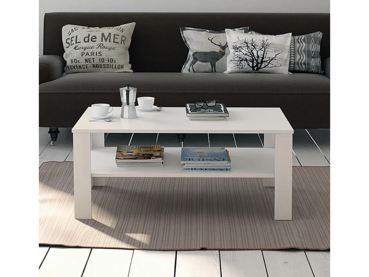 Mesa De Centro|Vicco Mesa de centro 100x60x42 Branco