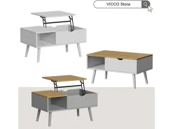 New Vicco Mesa de centro 76x45x40 stora Branco