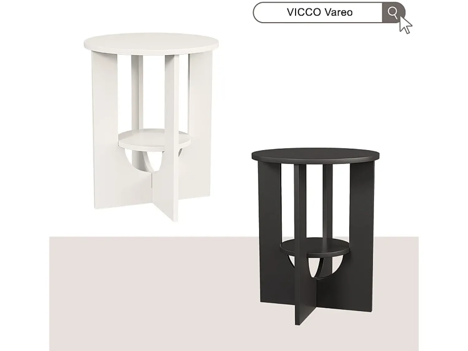 Mesa De Centro|Vicco Mesa de centro 40x40x50.5 vareo Branco