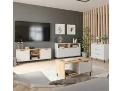 Mesa De Centro|Vicco Mesa de centro /artesanal 90x50x47 marelle Branco