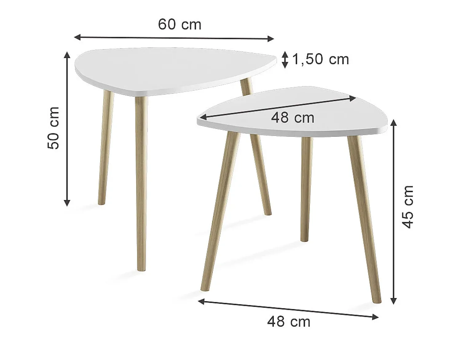 Mesa De Centro*Vicco Mesa de centro /sonoma 60x60x50 twino Branco