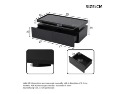 Hot Merax Mesa de centro brilhante para sala de estar - 95 x 45 x 35 cm - com LEDs + 2 gavetas - aglomerado - Preto