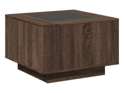 Mesa De Centro*vidaxl Mesa de centro c/ LEDs 60x60x40 cm derivados de madeira Natural claro