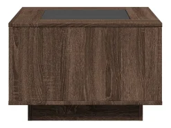 Mesa De Centro*vidaxl Mesa de centro c/ LEDs 60x60x40 cm derivados de madeira Natural claro