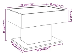 Mesa De Centro|vidaxl Mesa de centro c/ LEDs 70x50x45 cm derivados de madeira Natural claro