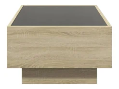 vidaxl Mesa de centro c/ LEDs 90x50x30 cm derivados de madeira^ Mesa De Centro