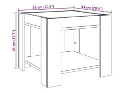 Mesa De Centro*vidaxl Mesa de centro c/ LEDs 53x53x45 derivados de madeira Cinzento