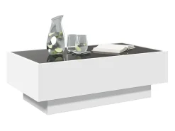 Mesa De Centro*vidaxl Mesa de centro c/ LEDs 90x50x30 cm derivados de madeira Branco