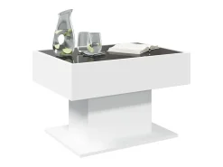 Mesa De Centro*vidaxl Mesa de centro c/ LEDs 70x50x45 cm derivados de madeira Branco