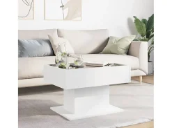 Mesa De Centro*vidaxl Mesa de centro c/ LEDs 70x50x45 cm derivados de madeira Branco