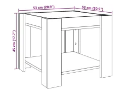 Mesa De Centro|vidaxl Mesa de centro c/ LEDs 53x53x45 cm derivados de madeira Preto
