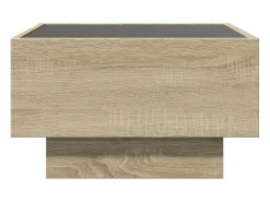 Mesa De Centro*vidaxl Mesa de centro c/ LEDs 50x50x30 cm derivados de madeira Natural claro