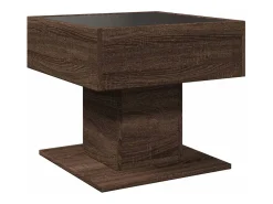 Mesa De Centro*vidaxl Mesa de centro c/ LEDs 50x50x45 madeira processada Natural claro