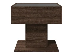 Mesa De Centro*vidaxl Mesa de centro c/ LEDs 50x50x45 madeira processada Natural claro