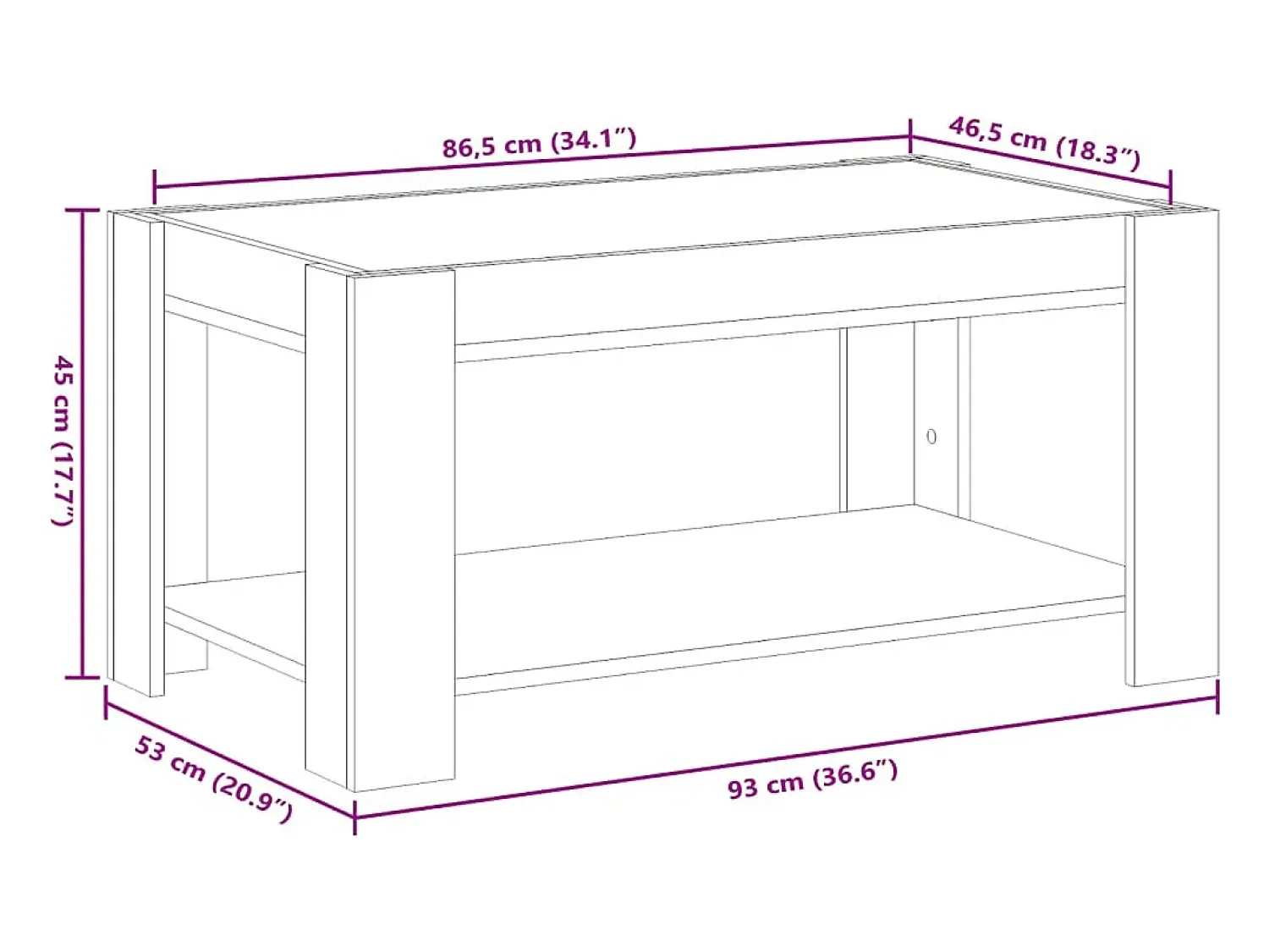 Clearance vidaxl Mesa de centro c/ LEDs 93x53x45 cm madeira processada Natural claro
