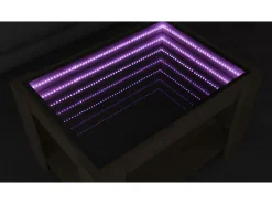 Mesa De Centro|vidaxl Mesa de centro c/ LEDs 53x53x45 cm derivados de madeira Natural claro
