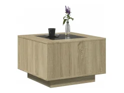 Mesa De Centro*vidaxl Mesa de centro c/ LEDs 60x60x40 cm derivados de madeira Natural claro