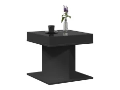 Mesa De Centro|vidaxl Mesa de centro c/ LEDs 50x50x45cm contraplacado brilhante Preto