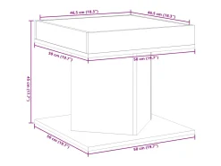 Mesa De Centro|vidaxl Mesa de centro c/ LEDs 50x50x45cm contraplacado brilhante Preto