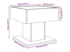 Mesa De Centro|vidaxl Mesa de centro c/ LEDs 50x50x45cm derivados de madeira Branco