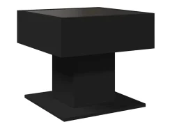 Outlet vidaxl Mesa de centro c/ LEDs 50x50x45cm contraplacado brilhante Preto