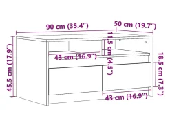 Mesa De Centro|vidaxl Mesa de centro c/ luzes LED derivados madeira sonoma Cinzento