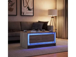 Hot vidaxl Mesa de centro c/ luzes LED derivados madeira carvalho sonoma Natural claro