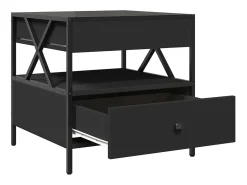 Mesa De Centro*vidaxl Mesa de centro c/ luzes LED Infinity 50x50x51 cm Preto