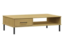 Mesa De Centro| Mesa de centro c/ pernas de metal pinho maciço OSLO PT778971 Castanho