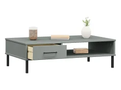 Mesa De Centro* Mesa de centro c/ pernas de metal pinho maciço OSLO PT833799 Cinzento