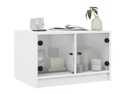 Mesa de centro c/ portas de vidro 68x50x42 cm PT170054^ Mesa De Centro