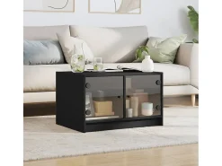 Mesa de centro c/ portas de vidro 68x50x42 cm PT459044^ Mesa De Centro