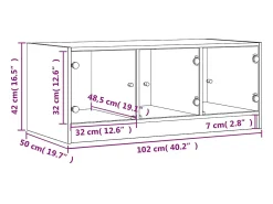 Mesa De Centro*vidaxl Mesa de centro c/ portas de vidro 102x50x42 cm cinza sonoma Cinzento