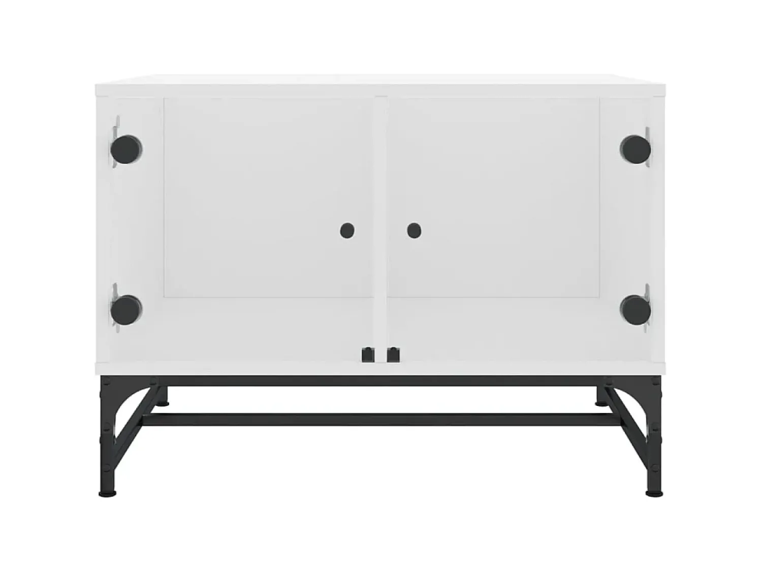 Mesa De Centro| Mesa de centro c/ portas de vidro 68,5x50x50 cm PT357617 Branco