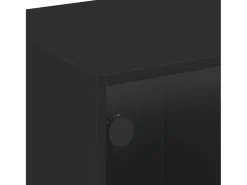 Mesa De Centro*vidaxl Mesa de centro c/ portas de vidro 68x50x42 cm Preto