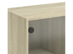 Mesa De Centro*vidaxl Mesa de centro c/ portas de vidro 102x50x42 cm carvalho sonoma Natural claro