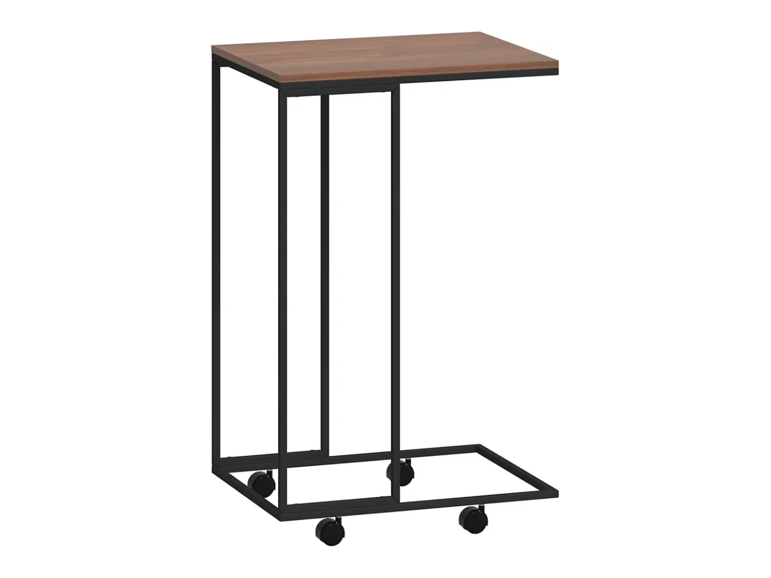 Mesa De Centro* Mesa de centro c/ rodas 40x30x63,5cm derivados de madeira preta PT120204 Preto