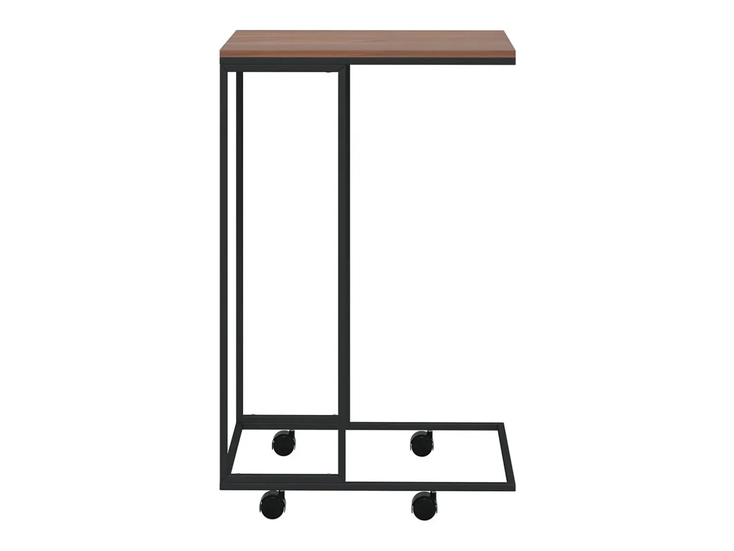 Mesa De Centro* Mesa de centro c/ rodas 40x30x63,5cm derivados de madeira preta PT120204 Preto