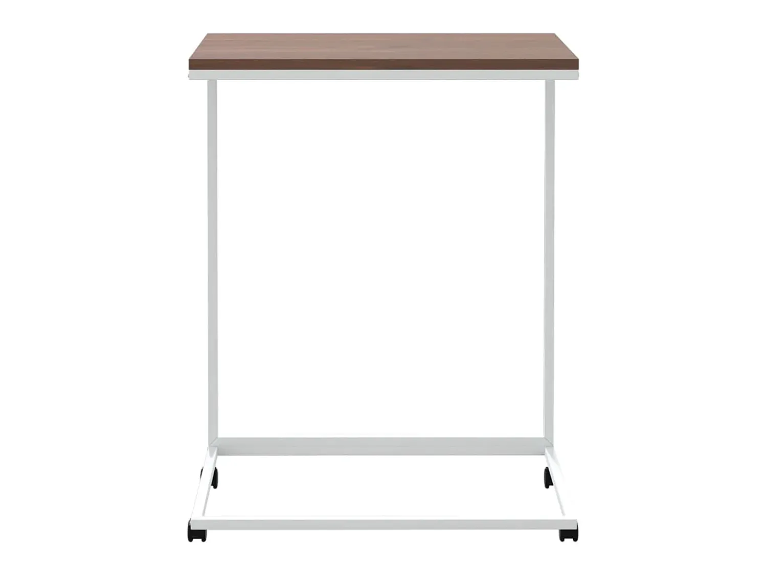 Outlet Mesa de centro c/ rodas 55x35x70 cm derivados de madeira branca PT326081 Branco