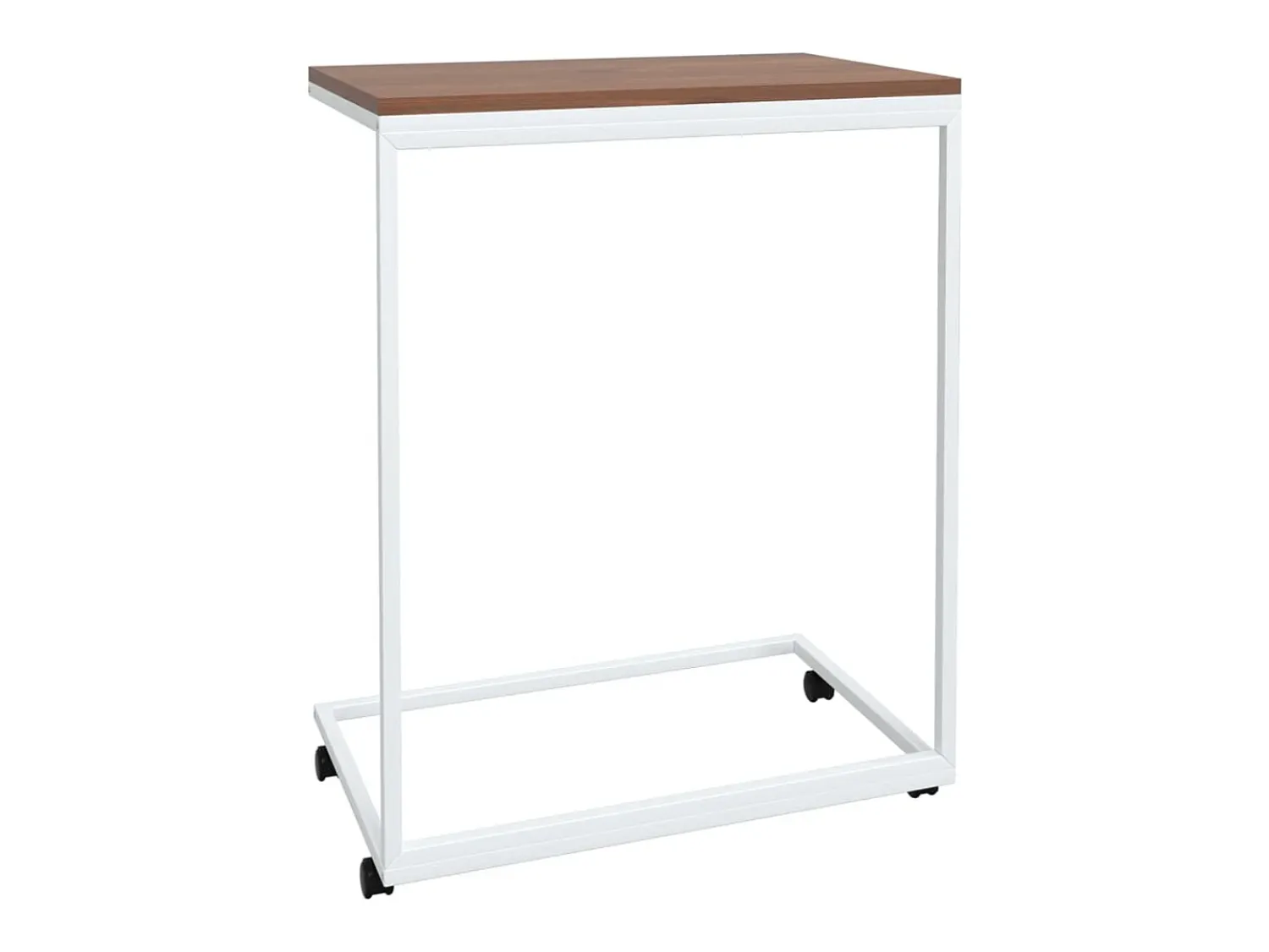 Outlet Mesa de centro c/ rodas 55x35x70 cm derivados de madeira branca PT326081 Branco